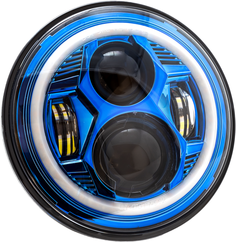 Letric Lighting Co 7" Led Headlight Blue Halo Indian