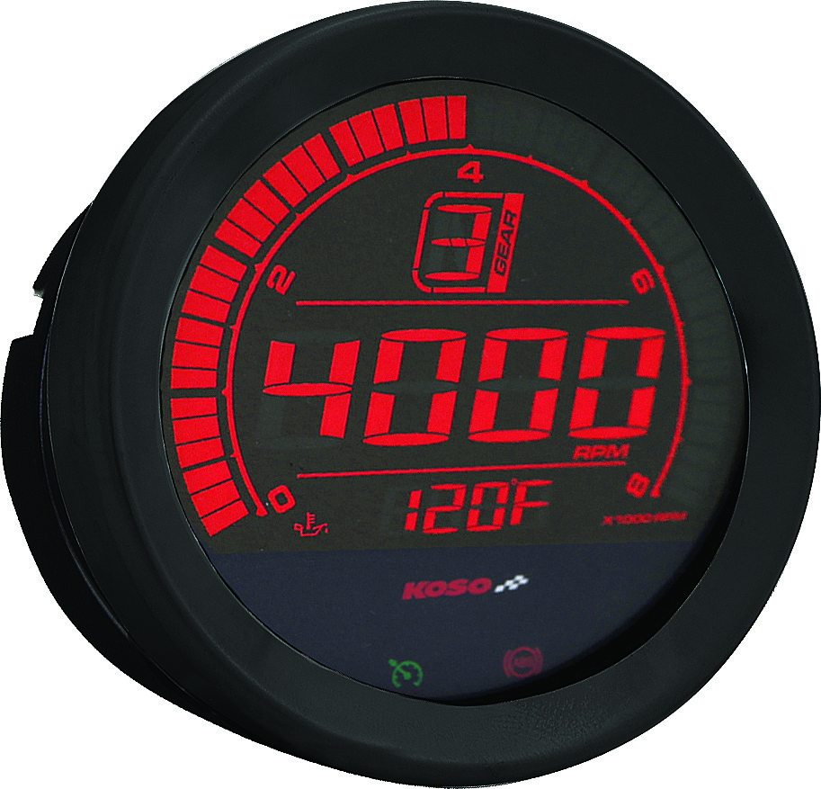 KOSO DIGITAL GAUGE CLUSTER BLACK BEZEL 04-13 FLHT AND FLTR