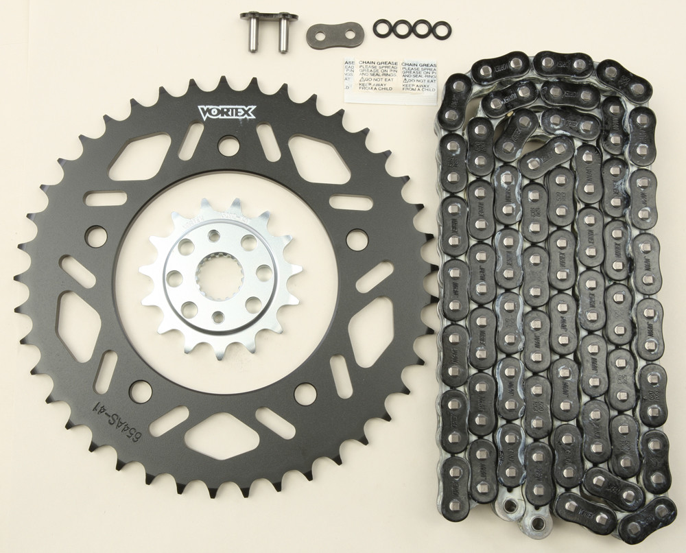 VORTEX SPROCKET/CHAIN KIT STL/STL 15/41T SIL RX3 520-114L BLK