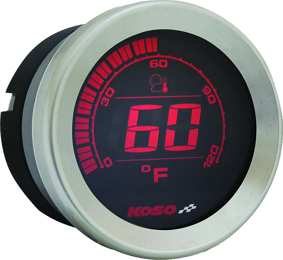 KOSO DIGITAL GAUGE CLUSTER SILVER BEZEL 04-13 FLHT AND FLTR