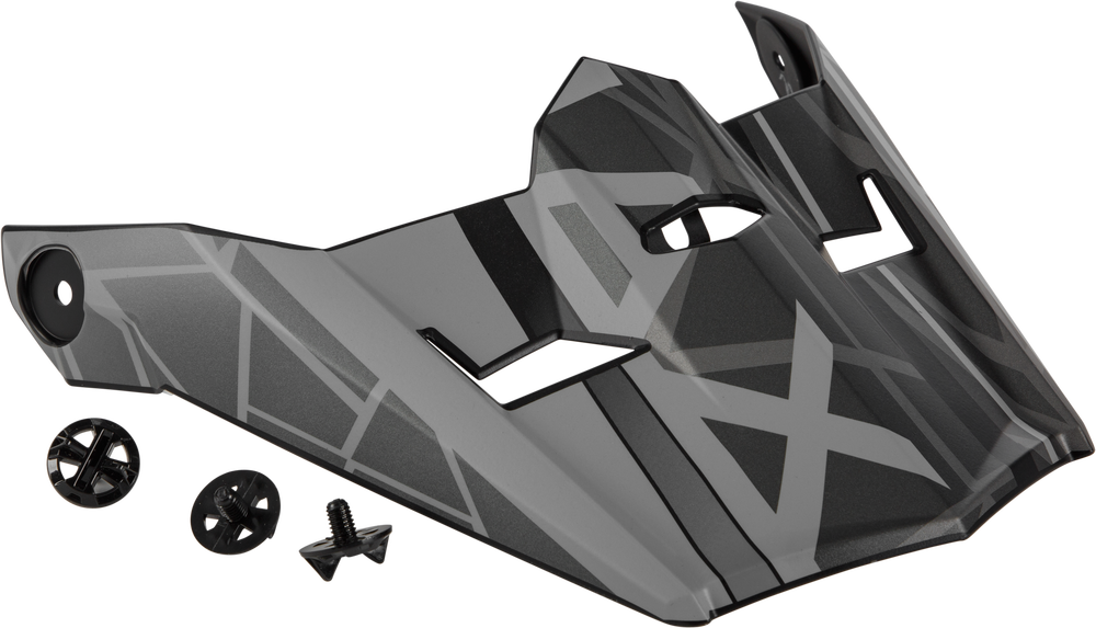 Gmax Mega MX-46 Visor w/Screws — Black/Grey