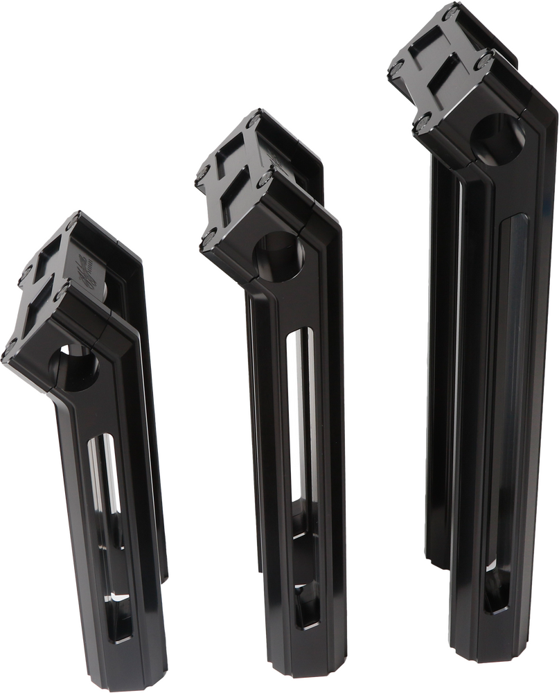 HOFMANN DESIGNS H/D BILLET RISERS 12" BLACK KICKBACK