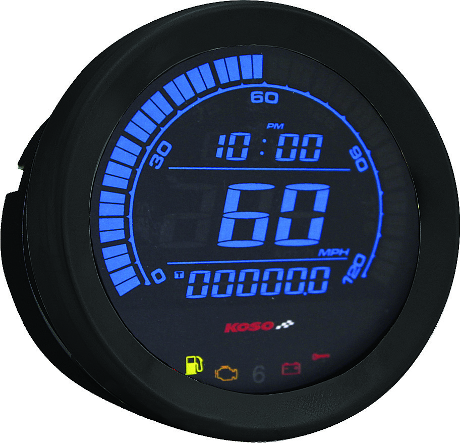 KOSO DIGITAL GAUGE CLUSTER BLACK BEZEL 04-13 FLHT AND FLTR