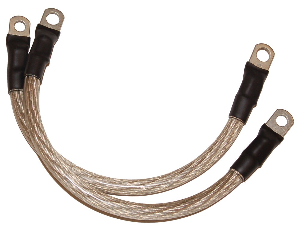 Namz Custom Cycle Pair Clear 6" Battery Cables 1/4" & 5/16" Lugs