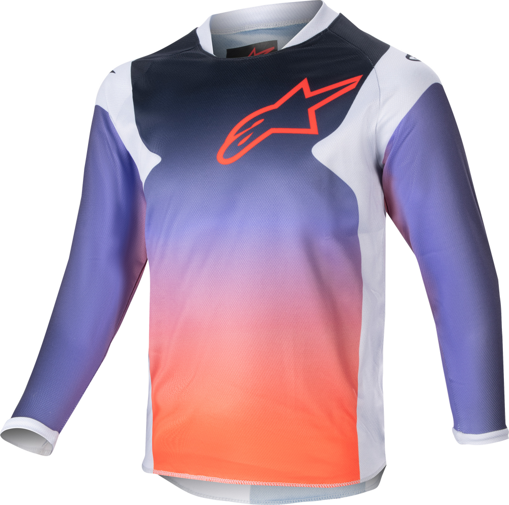 KIDS RACER - GRAPHIC 1 JERSEY LT GREY/HOT ORNG/BLACK 2XS