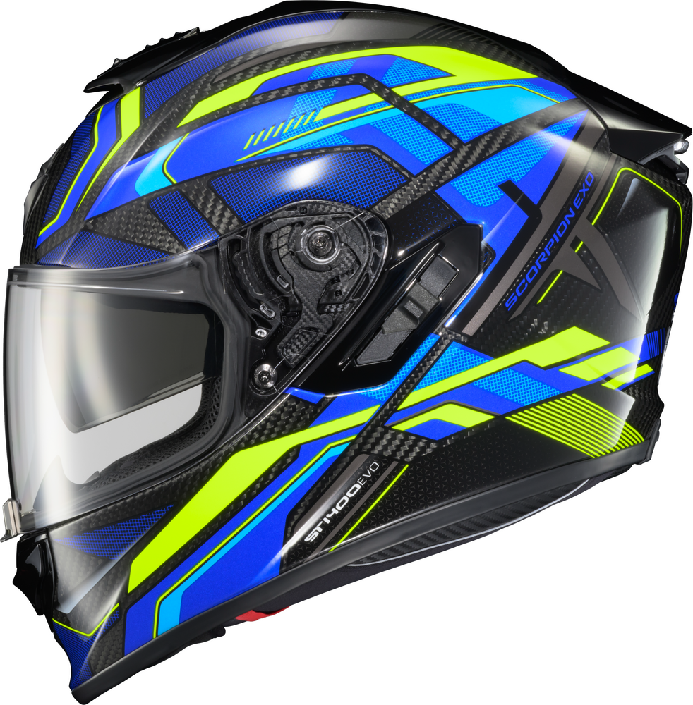 SCORPION EXO EXO-ST1400 EVO CARBON HELMET HEX GLOSS BLUE XL