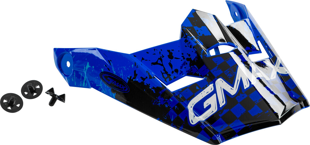 Gmax MX-49Y Anim8 Helmet Visor — Blue/Silver/Black