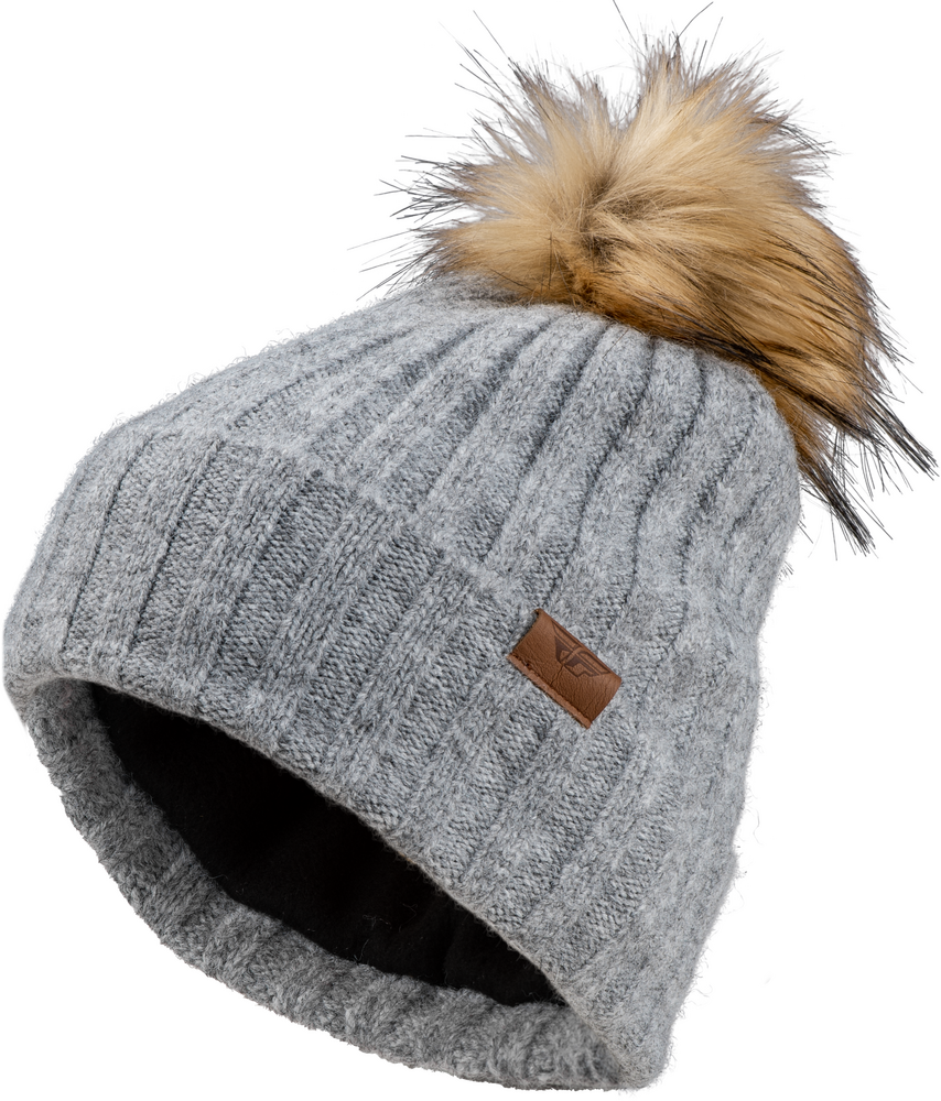 Fly Racing Pom Beanie — Heather Grey