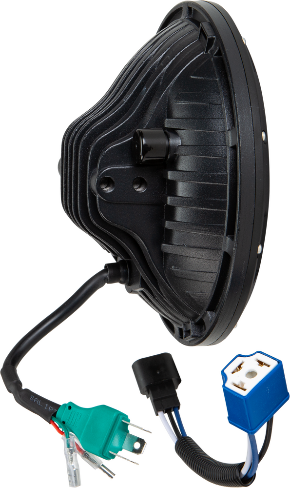 HARDDRIVE LED HEADLIGHT 7" 105W BLACK 5500/3000 LUMENS