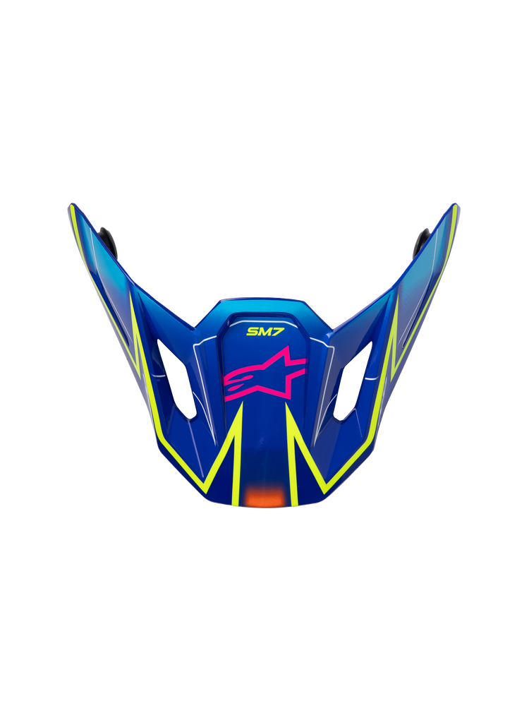 Alpinestars SM7 CAST VISOR ECE06 BLUE/PNK/YLW FLUO GLOSSY — Blue/Pink/Yellow Fluo