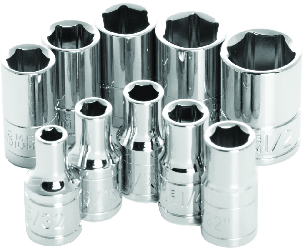 10 PC 1/4" SAE SOCKET SET SHALLOW