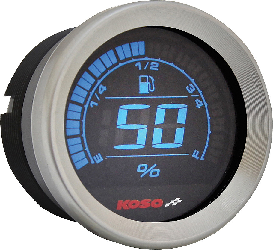 KOSO HD-02 SERIES GAUGE KIT SILVER BEZEL OIL TEMP