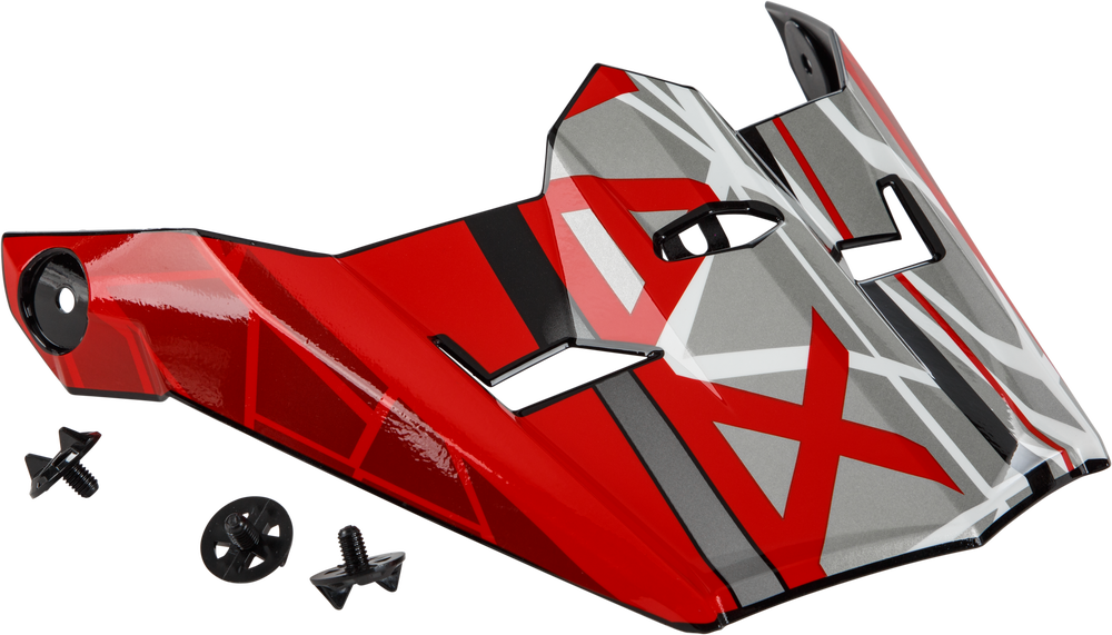 Gmax Mega MX-46 Visor w/Screws — Black/Red/White