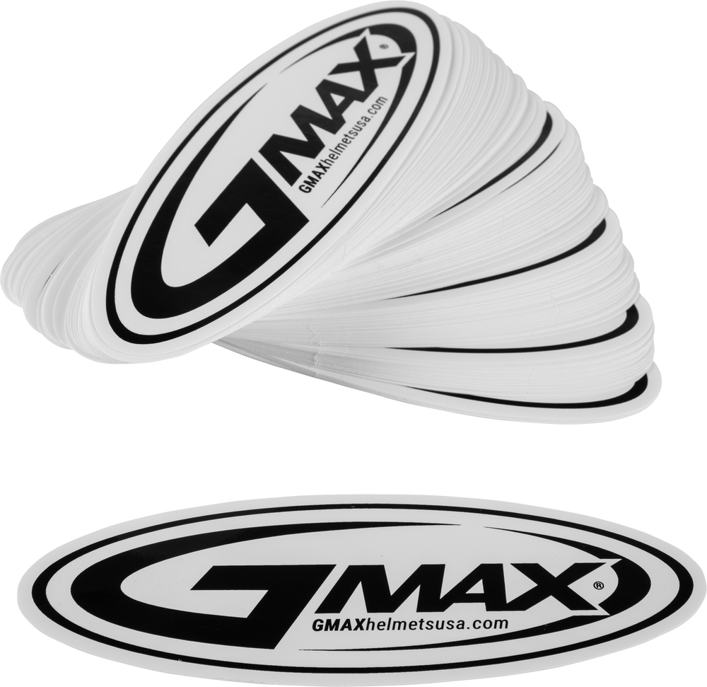 GMAX STICKER GMAX HELMETS LOGO BLACK/WHITE 5" 100/PK