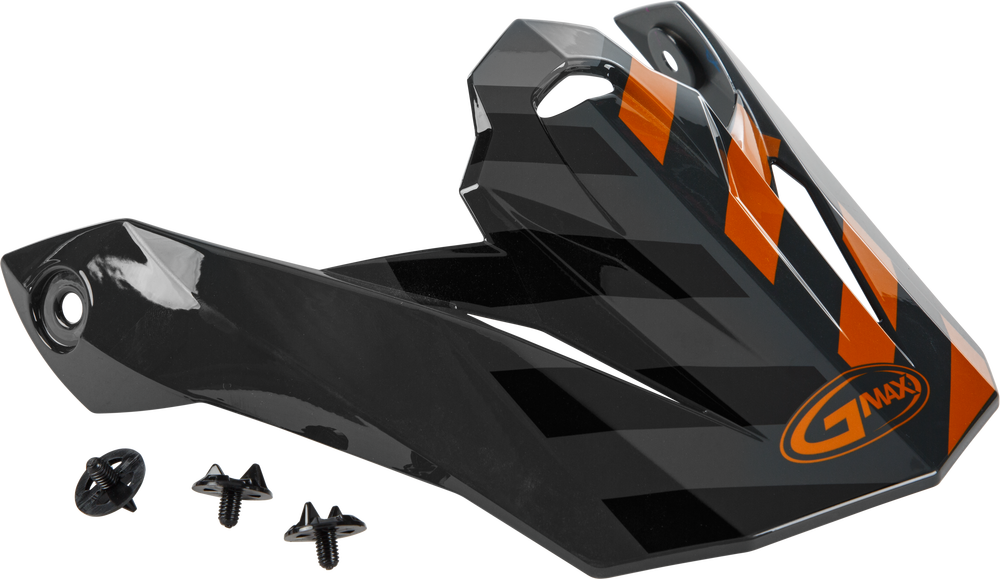 Gmax Fame MX-86 Visor w/Screws — Dark Grey/Orange