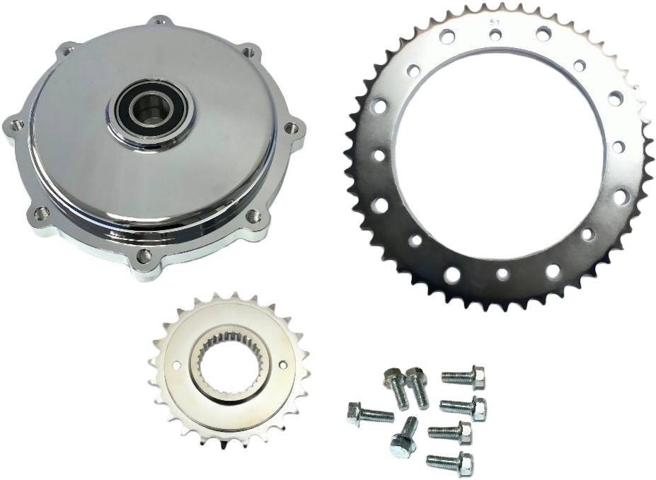 HARDDRIVE CUSH DRIVE CHAIN CONV KIT CHROME `09-16 FLH/FLT