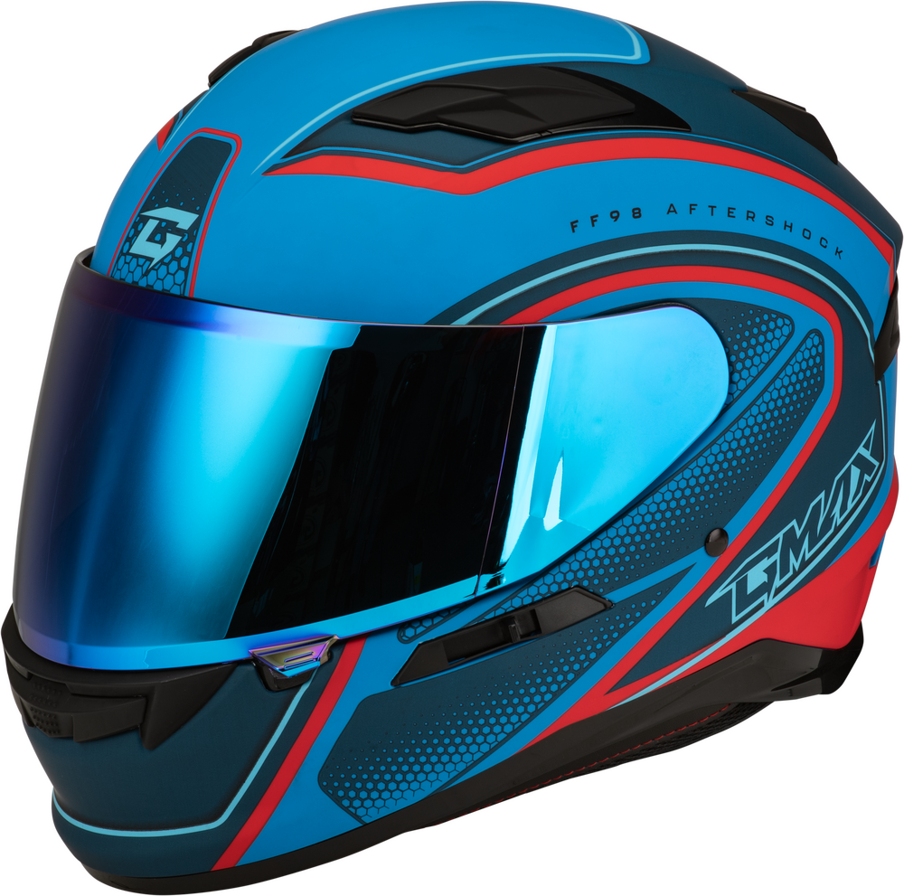 Gmax FF-98 Aftershock Helmet — Blue/Red Matte