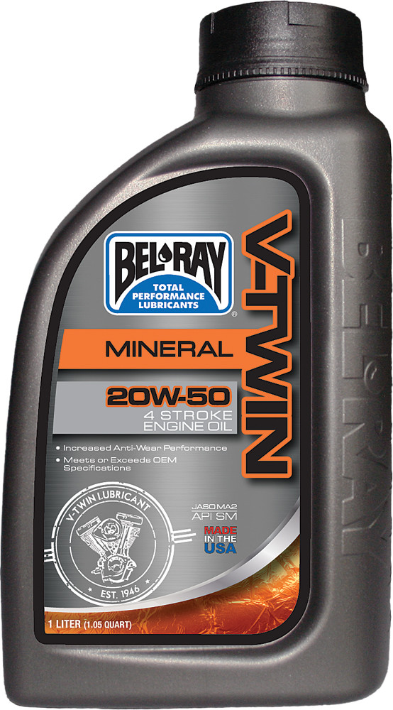 BEL-RAY V-TWIN MINERAL ENGINE OIL 20W-50 1L