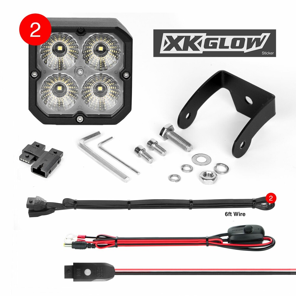 XK GLOW 20W RGB POD LIGHTS FLOOD BEAM