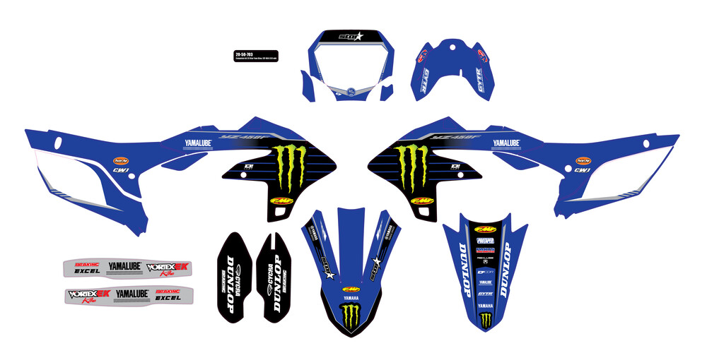 D-Cor Complete Kit 23 Blue Mey Yzf 450 Wht Bg