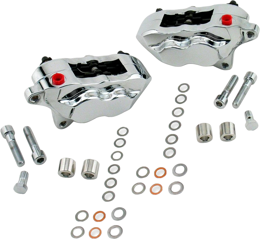 4 PIST FRONT DUAL CALIPER KIT CHROME 00-UP W/ 11.5" ROTOR