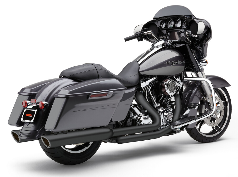 Cobra 909-Twins 4" Slip-Ons Black Flh/Flt 95-16