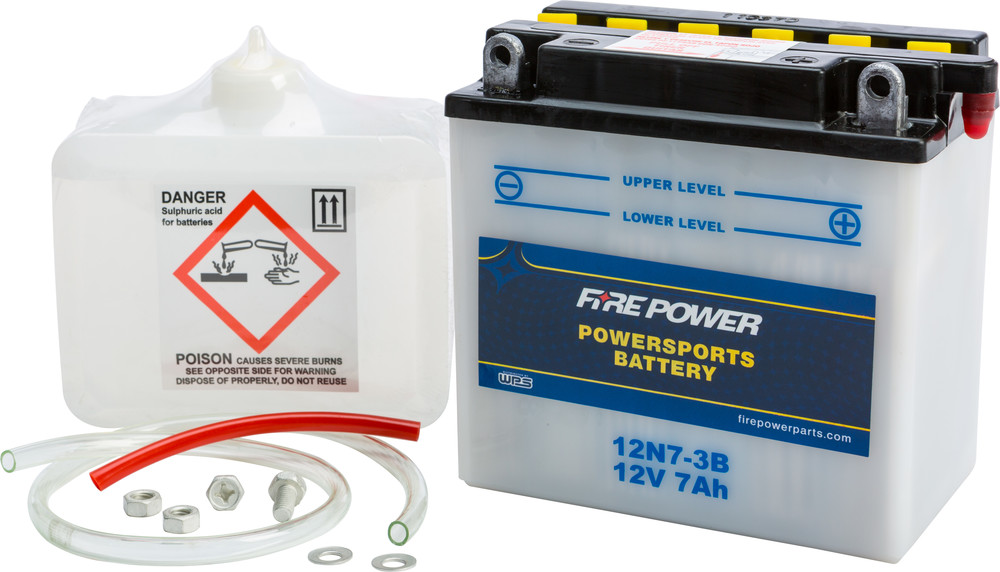 FIRE POWER BATTERY W/ACID 12N7-3B 12V
