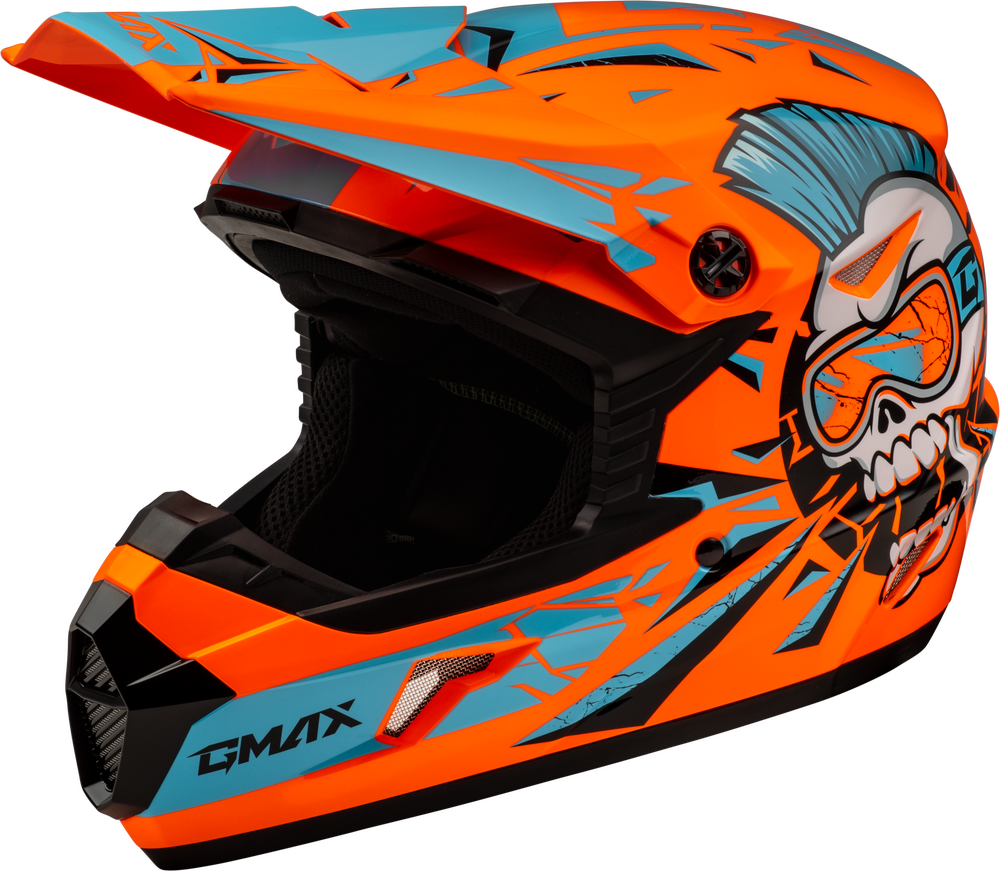 Gmax MX-46Y Unstable Helmet — Hi-Vis Orange/Blue