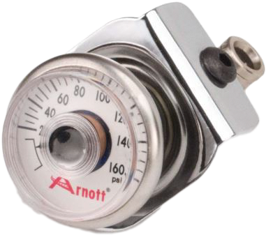 PRESSURE GAUGE & BRACKET CHROME