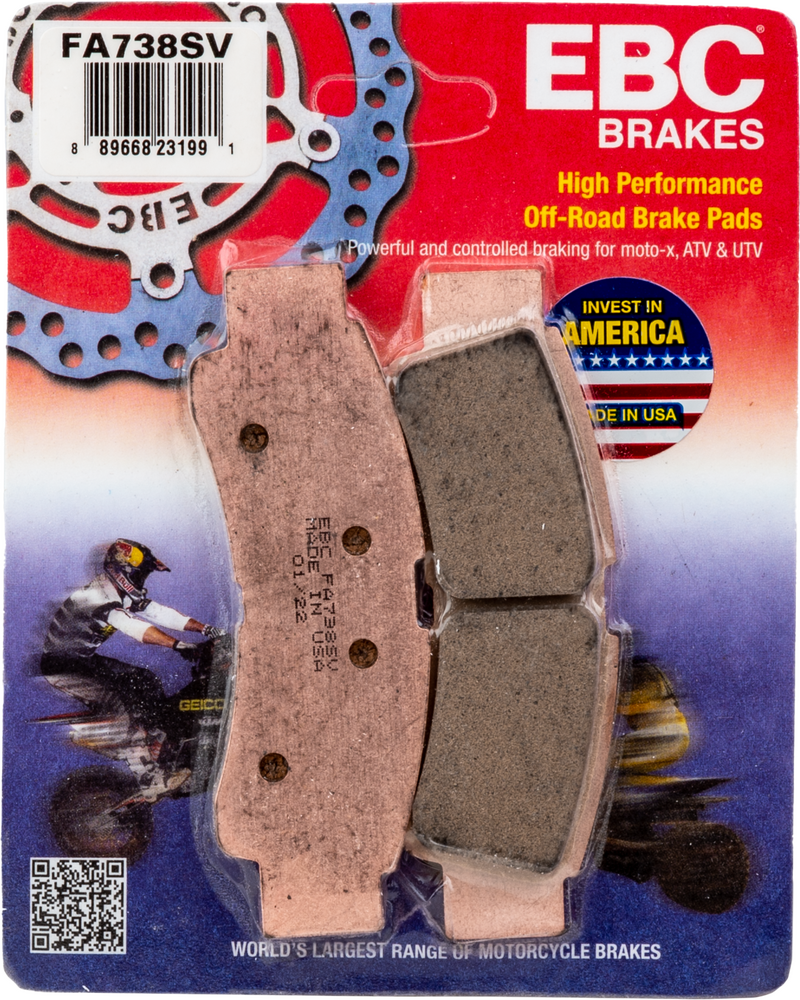 EBC BRAKE PADS FA738SV SEVERE DUTY SV SERIES