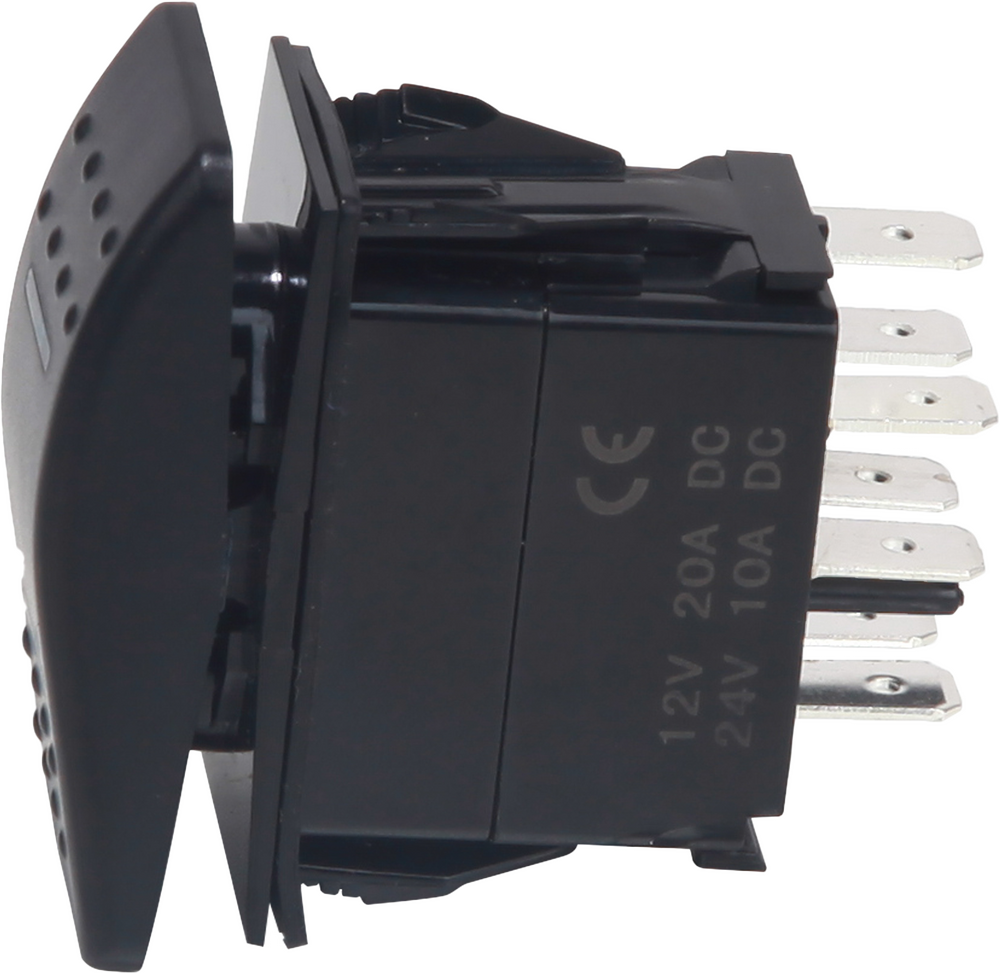 OPEN TRAIL LIGHTED ROCKER 3 POSITION SWITCH BLUE