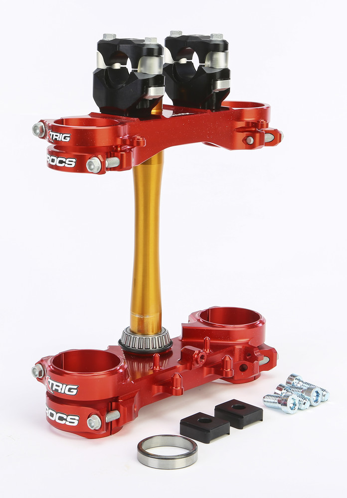 XTRIG ROCS TECH CLAMP SET RED HONDA 22MM
