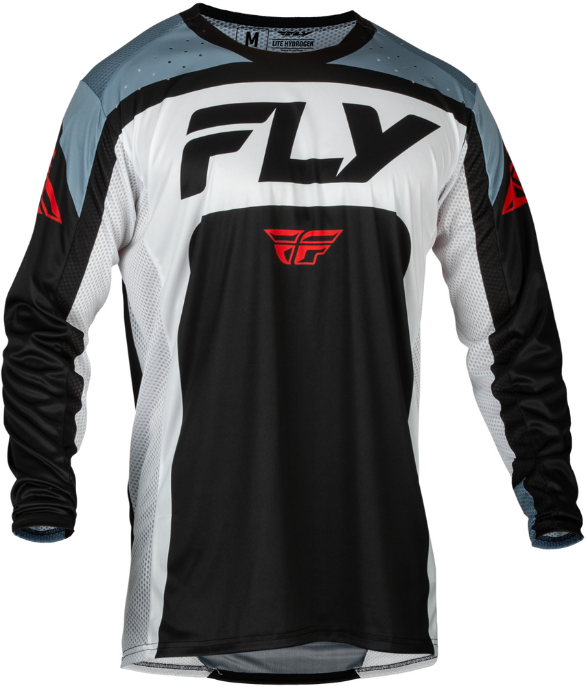 Fly Racing Lite Jersey — Black/White/Denim Grey