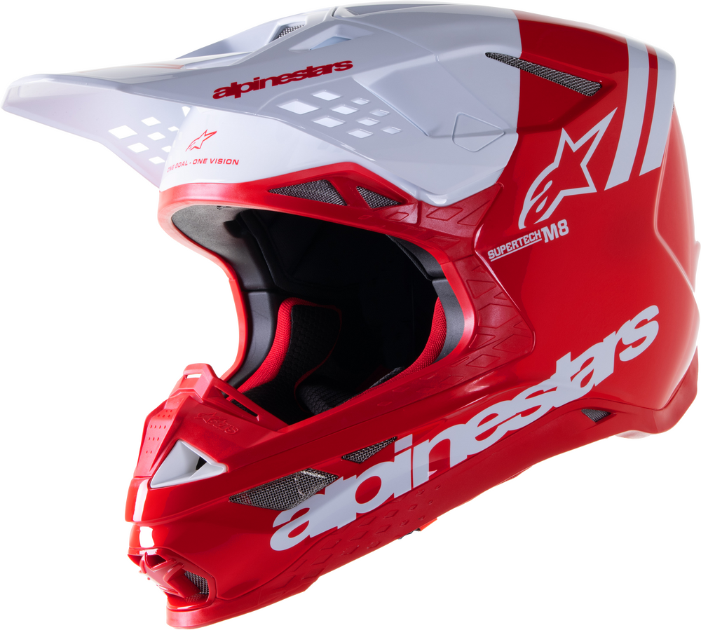 S-M8 RADIUM 2 HELMET BRIGHT RED/WHITE SM