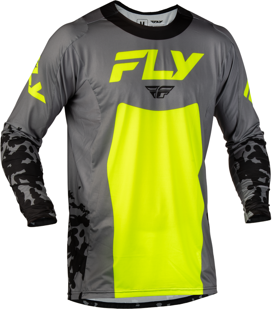 Fly Racing Lite Flake Jersey (2027) — Grey/Hi-Vis/Black