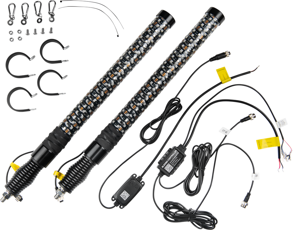 2 FOOT RGB LED FAT WHIP PAIR