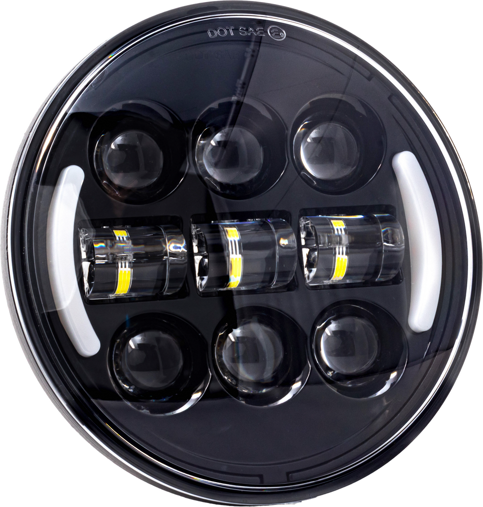 Letric Lighting Co 5.75" Deluxe Hdlight W/ Turns Black W/ Switchback