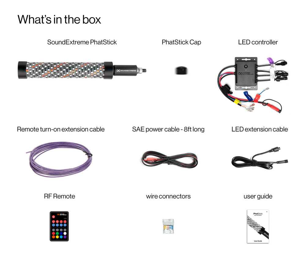 ECOXGEAR PHATSTICK 1' WHIP & CONTROLLER LED WHIP 1FT & RF CONTROLLER