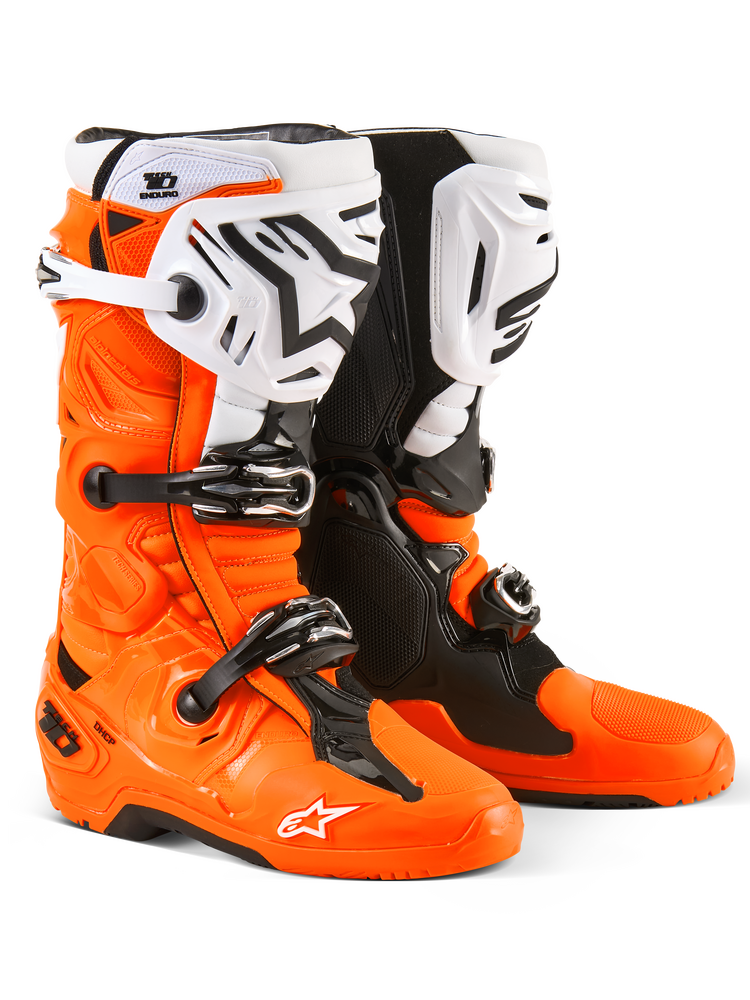 ALPINESTARS TECH 10 ENDURO BOOTS ORANGE FLUO/BLACK/WHITE 14