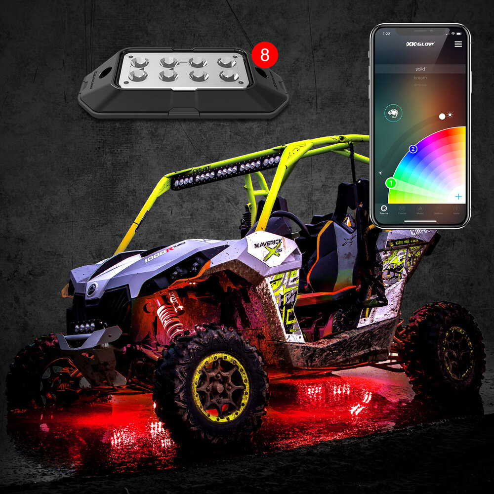 XK GLOW 8PC RGB ROCK LIGHT