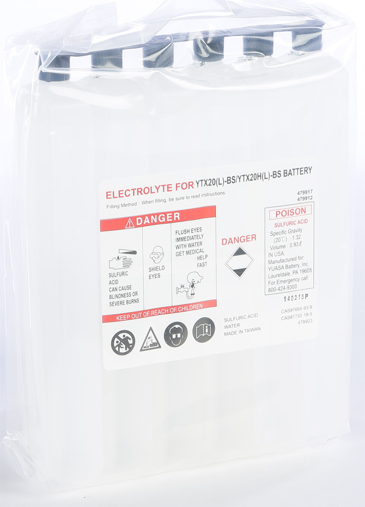 YUASA ELECTROLYTE PACK YTX20L-BS EA/ ACID PACK YTX20(L)BS