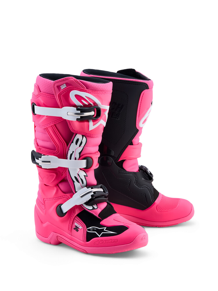 Alpinestars Tech 7S Boots — PINK FLUO/BLACK/WHITE