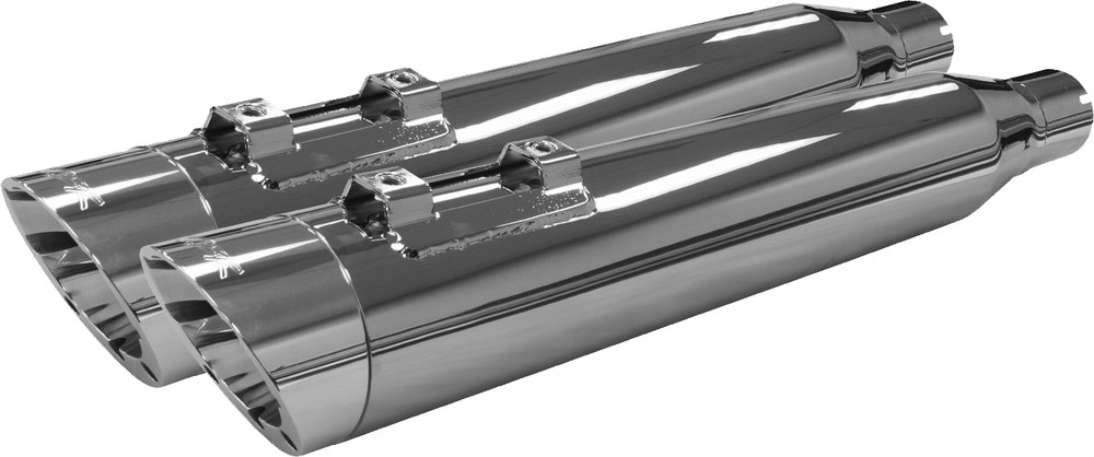 TBR COMP-S SLIP-ON M8 FLH/FLT CHROME W/POLISHED SLASH ENDCAP