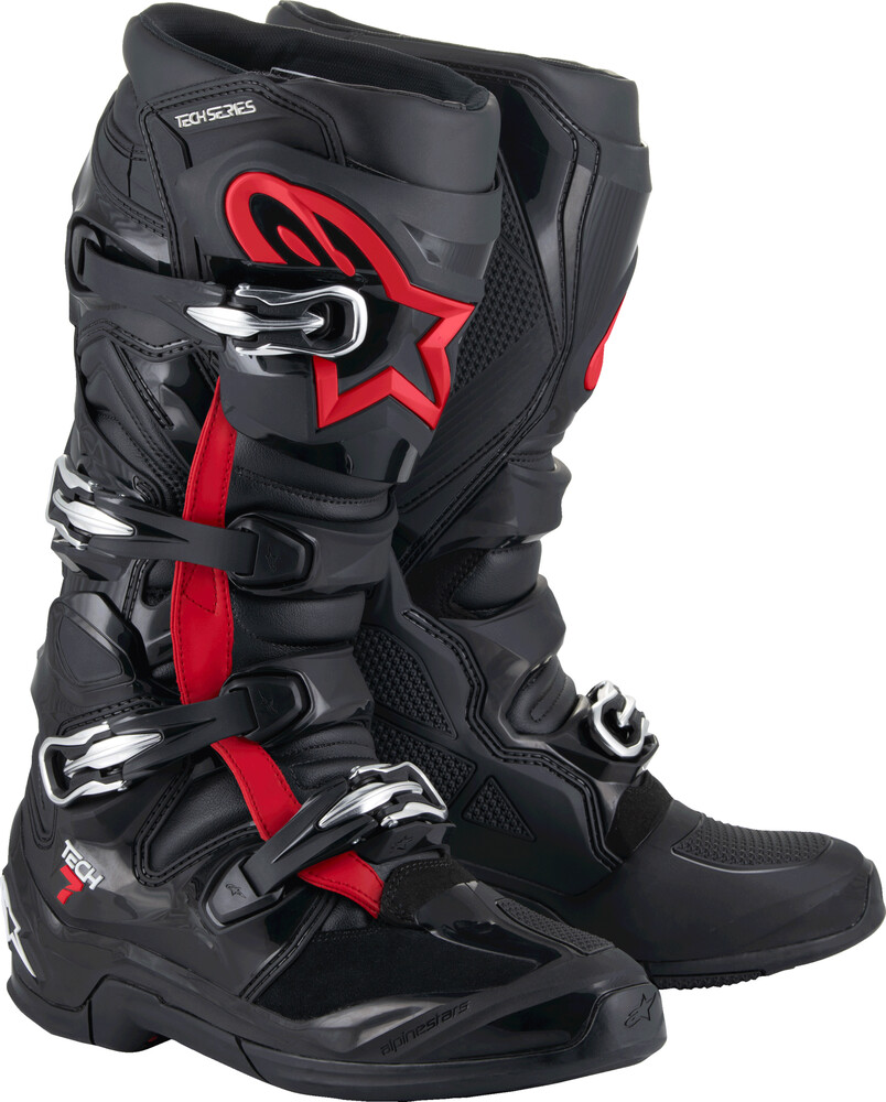 Alpinestars 2025 Tech 7 Boots — Black/Fluorescent Red