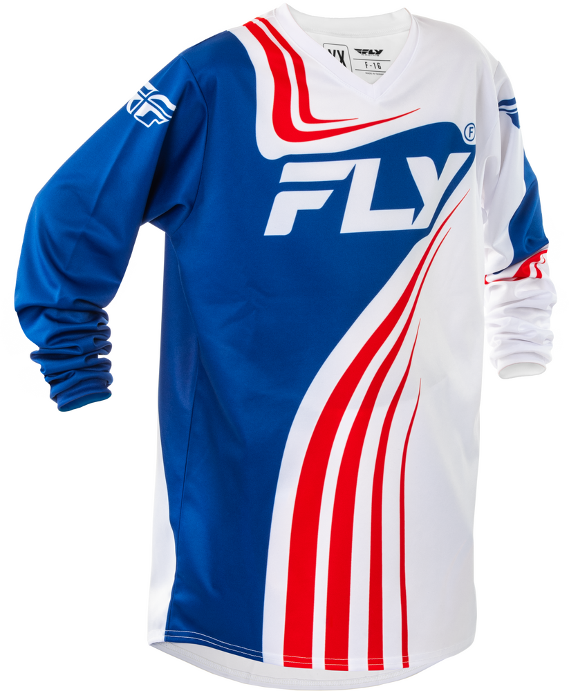 Fly Racing Youth F-16 Jersey — Red/White/Blue