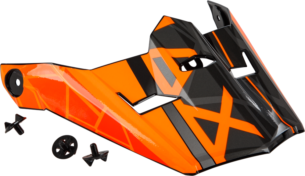 Gmax Mega MX-46Y Visor w/Screws — Black/Orange/Silver