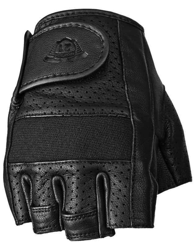 Highway 21 Half Jab Perforated Gloves — Black
