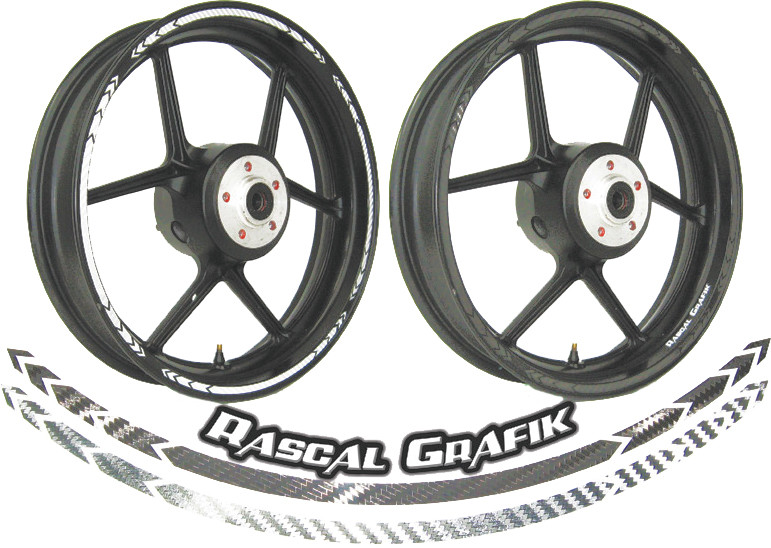 WHEEL STRIPE KIT CARBON SLV 17"