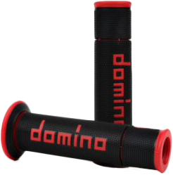 DOMINO RACING A450 ROAD RACING GRIPS BLACK/RED PAIR