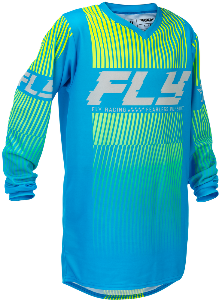 Fly Racing 2026 F-16 Youth Jersey — Blue/Hi-Vis